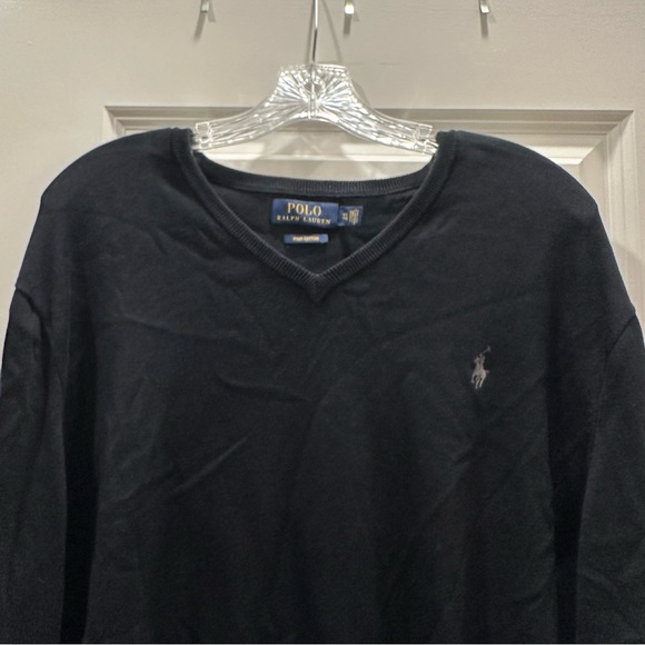 Polo Ralph Lauren Men's Dark Navy Blue Pima Cotton V-Neck Sweater Size: XXL - Picture 4 of 8